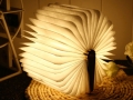 Lampe décorative en bois au design d'un livre ouvert